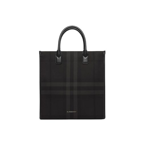 버버리 슬림 버티컬 데니 토트백 차콜 80629511 #36*9*37.5cm