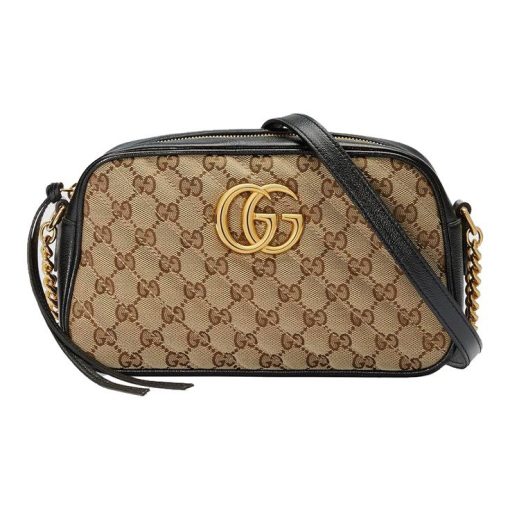 구찌 GG 마몽 오지지널 G 캔버스 스몰 숄더백 베이지 에보니 447632-HVKEG-9772 #24*7*13cm