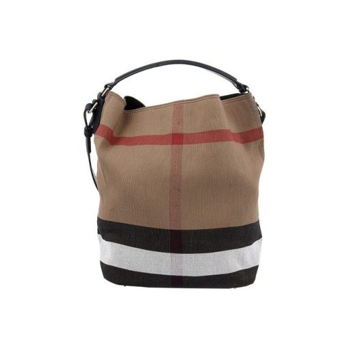 버버리 캔버스 체크 애쉬비 숄더백 블랙 39457261 #25*19*34cm
