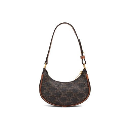 셀린느 트리옹프 캔버스 & 카프스킨 미니 아바 탄 10I602DS1-04LU #16*4*8.5cm