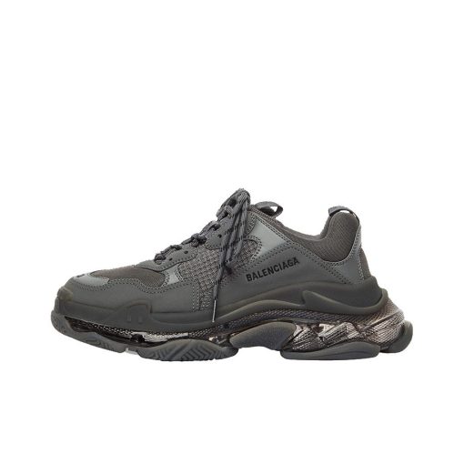 발렌시아가 트리플 S 스니커즈 클리어 솔 다크 그레이 541624W2GA11801