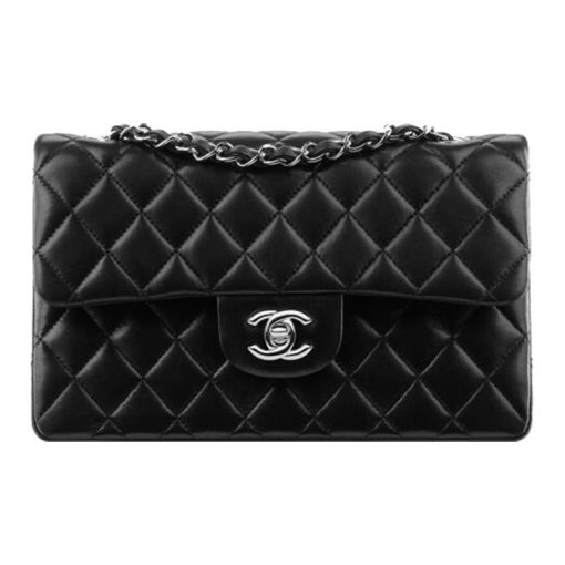 샤넬 클래식 스몰 플랩백 램스킨 & 실버 메탈 블랙 A01113-Y01480-94305 #23*7*14cm