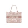 디올 미디움 북 토트백 로즈 드 방 트왈 드 주이 자수 M1296ZTDT-M912 #37*16*28cm