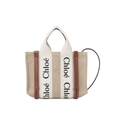 끌로에 우디 미니 토트백 화이트 브라운 CHC22AP237I2690U #20*4*14cm