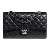 샤넬 클래식 미디움 플랩백 램스킨 & 실버 메탈 블랙 A01112-Y01480-94305 #25*6*14cm