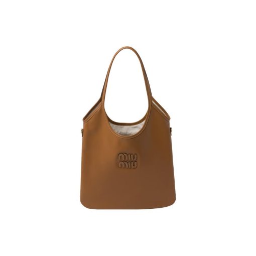 미우미우 아이비 레더 토트백 카라멜 5BG231-2DDJ-F098L-V-MLO #35*1*32cm
