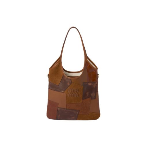 미우 미우 아이비 레더 패치워크백 꼬냑 5BG231-2CRV-F0046-V-MLN #40*35cm