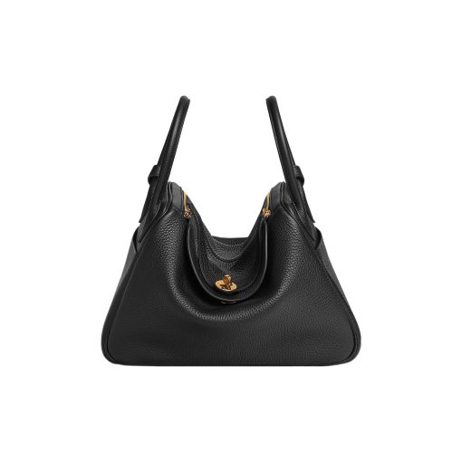 에르메스 린디 30 백 클레망스 & 골드 하드웨어 누아 H073426CC89 #30*16*19cm
