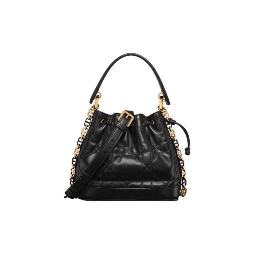 디올 스몰 디올 졸리 버킷백 매크로까나쥬 램스킨 카프스킨 블랙 M2780UNKW-M900 #17*9*16cm