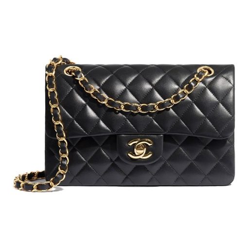 샤넬 클래식 스몰 플랩백 램스킨 & 골드 메탈 블랙 A01113-Y01295-94305 #23*7*15cm
