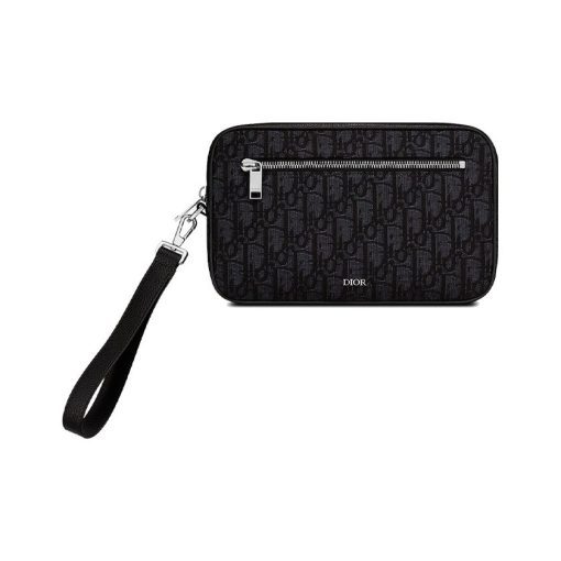 디올 토일레트리 백 블랙 디올 오블리크 자카드 2ESCA340YSE-H03E #24*5.5*15.5cm